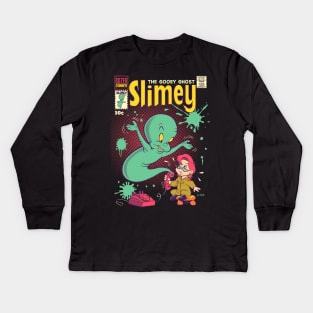 Slimey: The Gooey Ghost Kids Long Sleeve T-Shirt